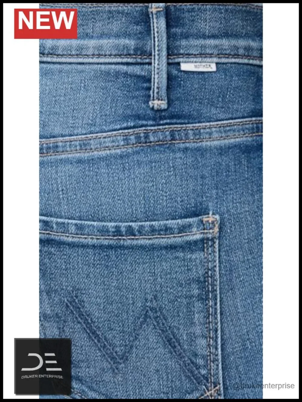 High Rise Skinny Straight Leg Jeans Mid-Rise Denim